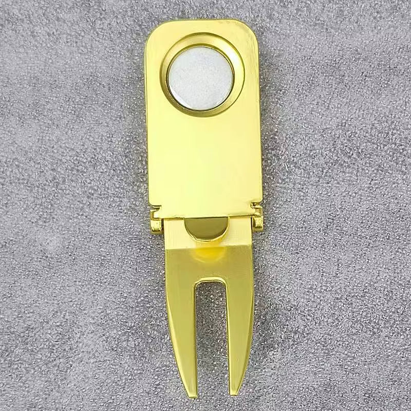 Golf Divot Repair Tool Magnetic Golf Ball Holder Golf Cigar Holder Putting Fork Pitch Groove Cleaner Golf Accessory Golf Mark