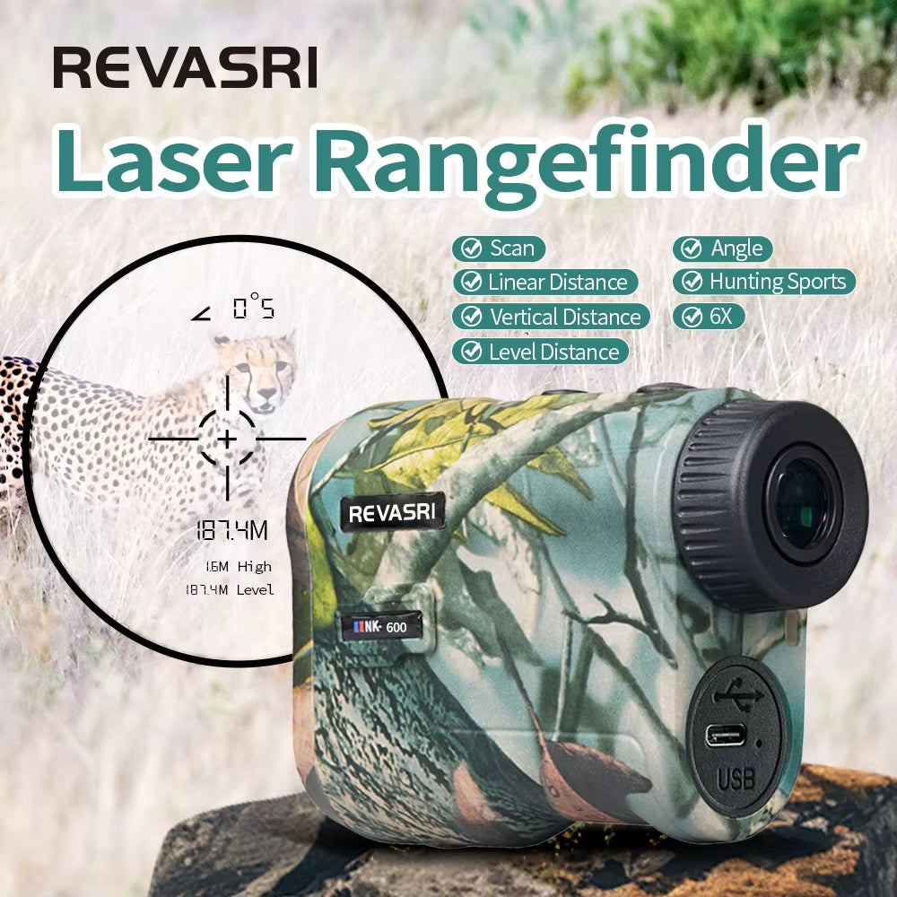 Golf Laser Rangefinder 600M Rechargeable Battery,Slope and Flag Pole Lock Vibration for Golfing,Hunting,Survey
