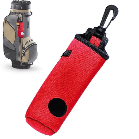 Golf Ball and Tee Holder Waterproof Golf Ball Carrier Outdoor Golf Accessories Golf Ball Sleeve with Belt Clip Golf Ball Storage