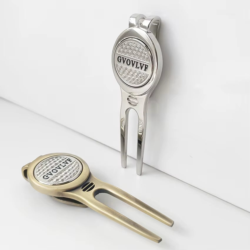 1Pc Golf Divot Repair Tool with  Ball Marker, a Unique and Multi-Functional Golf Accessory, Silver and Copper Two Colors