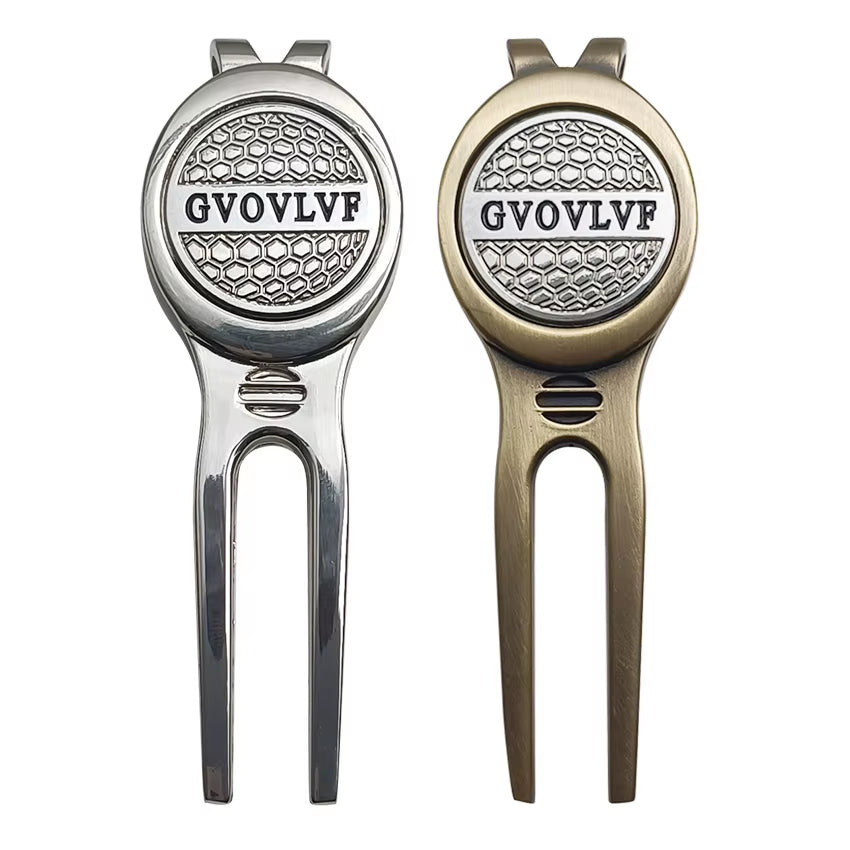 1Pc Golf Divot Repair Tool with  Ball Marker, a Unique and Multi-Functional Golf Accessory, Silver and Copper Two Colors