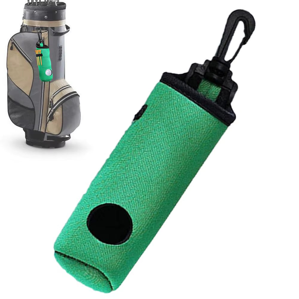 Golf Ball and Tee Holder Waterproof Golf Ball Carrier Outdoor Golf Accessories Golf Ball Sleeve with Belt Clip Golf Ball Storage