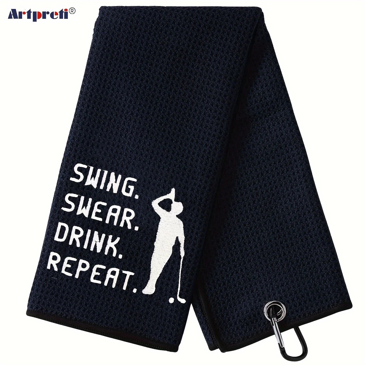 Funny Embroidered Microfiber Premium Golf Towel, Golf Accessories for Men Golfers Dad Boyfriend Husband Birthday Retirement
