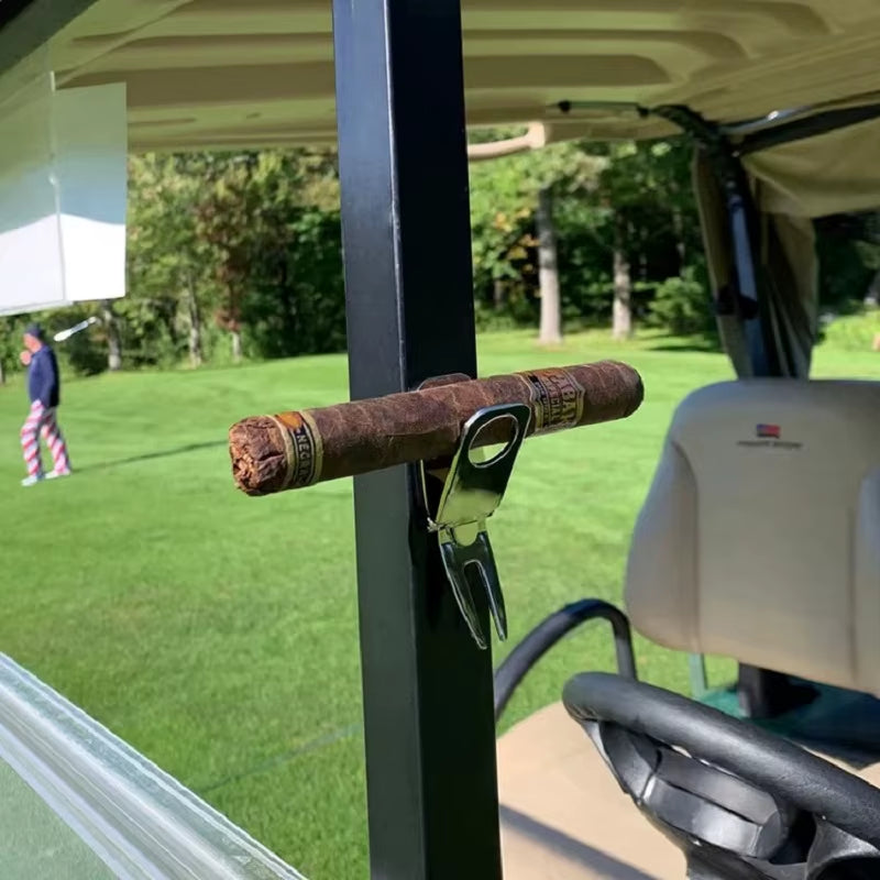 Golf Divot Repair Tool Magnetic Golf Ball Holder Golf Cigar Holder Putting Fork Pitch Groove Cleaner Golf Accessory Golf Mark