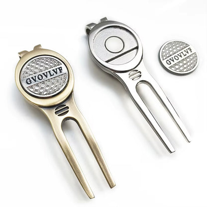 1Pc Golf Divot Repair Tool with  Ball Marker, a Unique and Multi-Functional Golf Accessory, Silver and Copper Two Colors