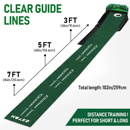 Golf Putting Indoor Golf Hitting Mat Green Mat Golf Practice Training Aid Equipment for Home Outdoor Backyard Golf Practice