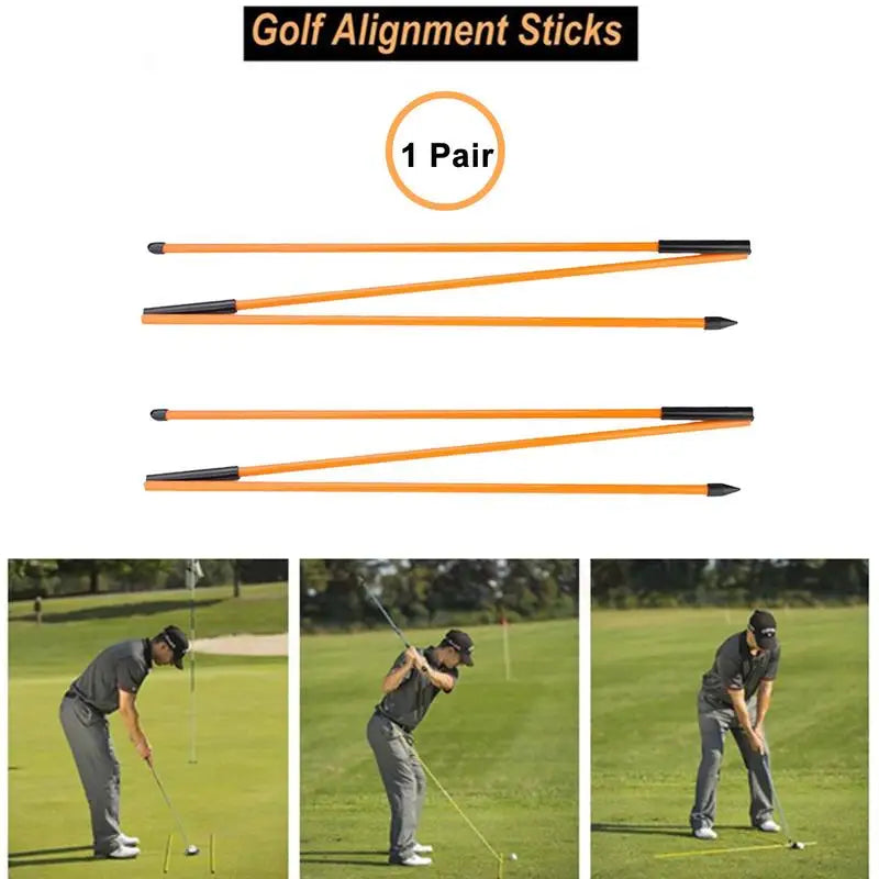 Golf Alignment Stick Trainer Three Parts Folding Direction Indicator Rod Golf Accessories Golf Learners Exercising Tool Supplies