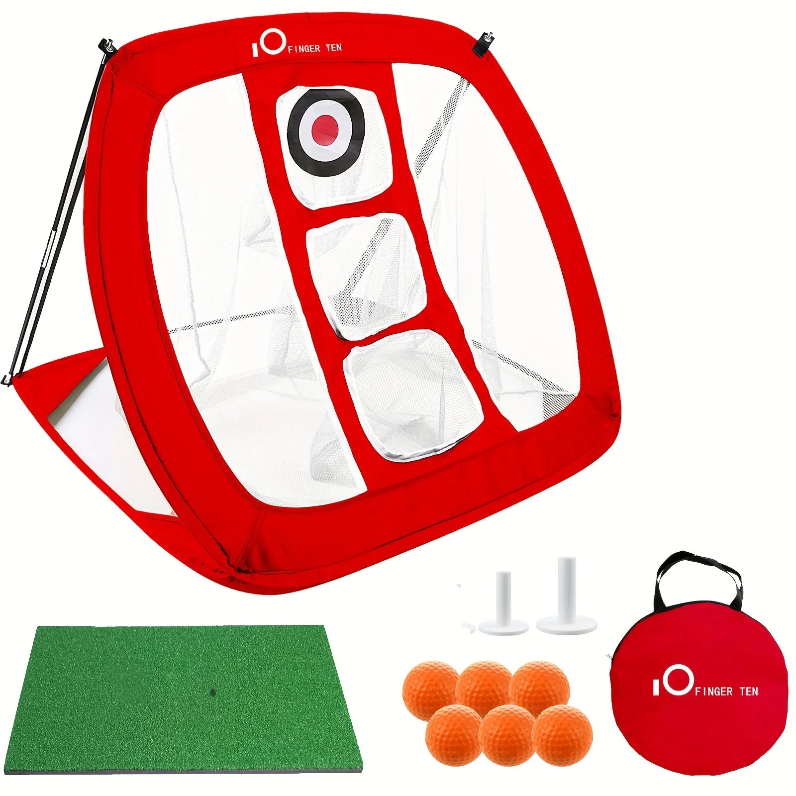 Golf Chipping Net with Mat Kit Ultra-Stable Pop up Golfing Target Net for Indoor/Outdoor/Backyard Accuracy and Swing Practice