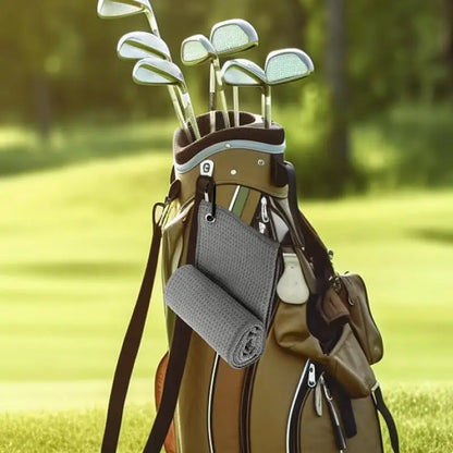 Golf Towel Microfiber Fabric for Golf Lovers Soft Absorbent Golf Club Cleaner Rag Clip Golf Accessories Golf Club Cleaning Towel