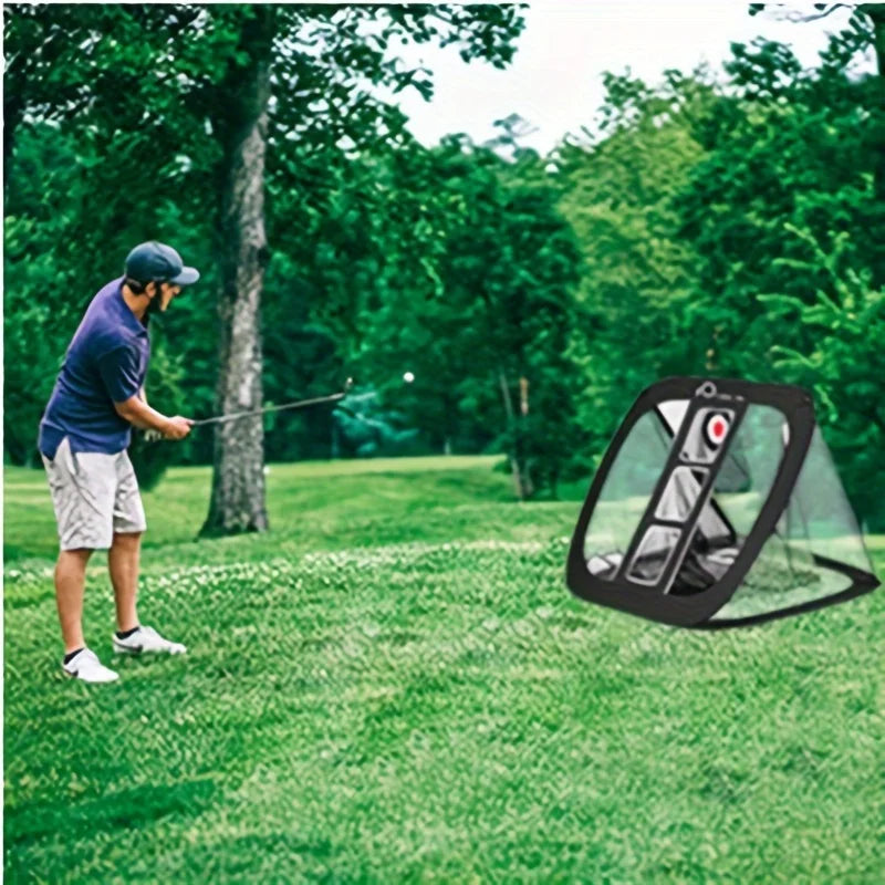 Golf Chipping Net with Mat Kit Ultra-Stable Pop up Golfing Target Net for Indoor/Outdoor/Backyard Accuracy and Swing Practice