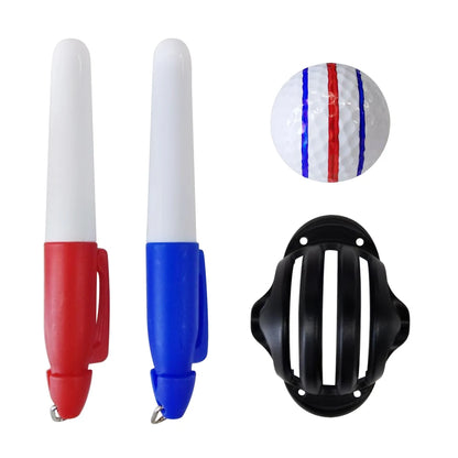 Golf Pen for Golf Ball Liner Draw Mark Putter Line on Golf Balls Red Blue Black Triple Line Golf Accessories Drop Ship
